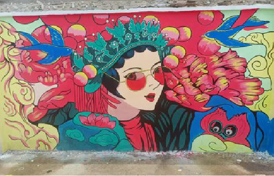 道真墙体彩绘-网红墙