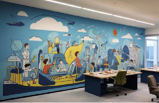 道真办公室墙绘的特点。