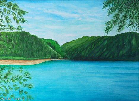 道真在墙绘中，如何绘画绿水青山？