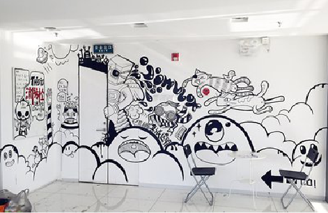 道真手绘墙并非传统涂鸦。